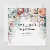 美しいフローラブーケデザイナー日付を保存 セーブザデート (正面)