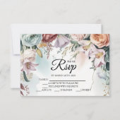 美しいフローラブーケデザイナーRSVPカード 出欠カード (正面)