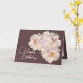 美しいフローラブーケピンクペオニー誕生日 カード (黄色い花)