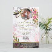 美しいフローラブーケフォト結婚式 プログラム (スタンド正面)