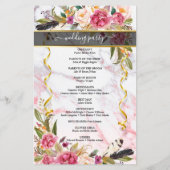 美しいフローラブーケフォト結婚式 プログラム (裏面)