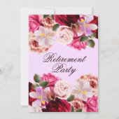 美しいフローラブーケリタイアメントパーティー 招待状 (裏面)