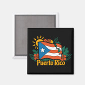 美しいフローラプエルトリコ国旗のアートワーク マグネット (正面/裏面)