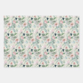 美しいフローラプリントラッピング紙シート ラッピングペーパーシート (正面)