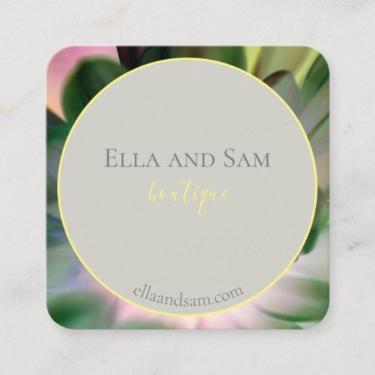美しいフローラプリント名刺 スクエア名刺 (正面)