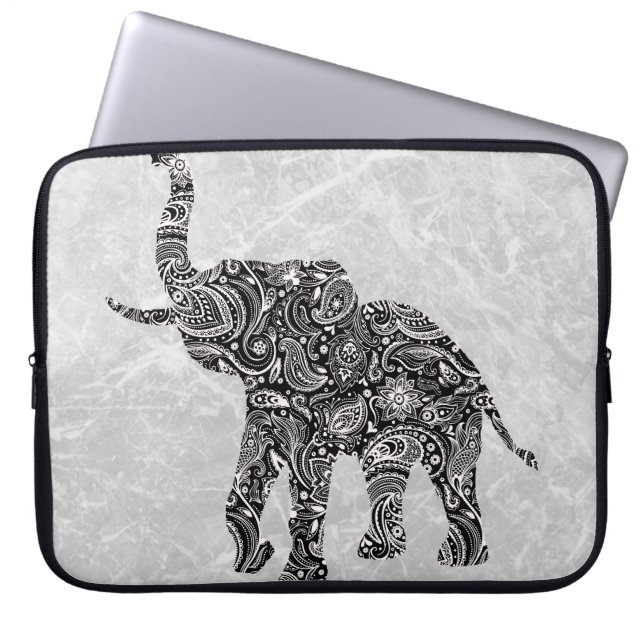 美しいフローラペイズリー ラップトップスリーブ (正面)