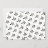 美しいフローラホワイトメリークリスマスフォトカード シーズンカード (裏面)