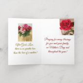 美しいフローラマザーズデイカード 箔グリーティングカード (内側レイダウン)