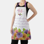 美しいフローラマザーズデイ引用文バラオンホワイト エプロン (インサイチュ)