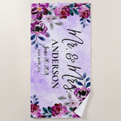 美しいフローラミセス結婚ズ又は記念日 ビーチタオル (正面)