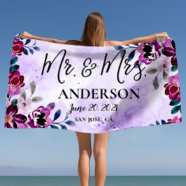 美しいフローラミセス結婚ズ又は記念日 ビーチタオル