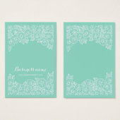 美しいフローラミント背景イヤリングカード (正面&裏面)