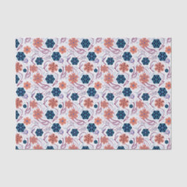 美しいフローラモダンパターン – 白 薄葉紙