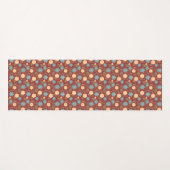 美しいフローラモダンパターン – 赤 ヨガマット (正面(横))