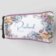 美しいフローラモノグラムのゴルフヘッドカバー