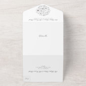 美しいフローラモノグラムクラシックエレガントな結婚式 オールインワン招待状 (外側)