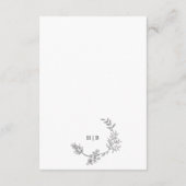 美しいフローラモノグラムスケッチリース結婚ズ エンクロージャーカード (裏面)
