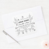 美しいフローラモノグラム製品ラベル スクエアシール (封筒)