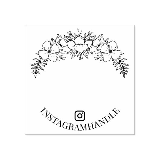 美しいフローララインアートソーシャルメディア ラバースタンプ (インプリント)