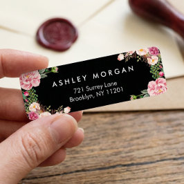 美しいフローララップクラシー白黒 ラベル