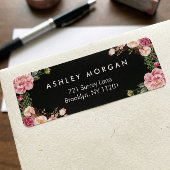 美しいフローララップクラシー白黒 ラベル