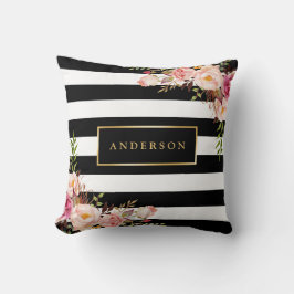 美しいフローララップ金ゴールドフレエレガントームストライプ クッション