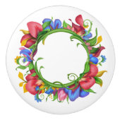 美しいフローラリースサークル セラミックノブ (正面)