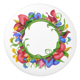 美しいフローラリースサークル セラミックノブ