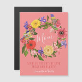 美しいフローラリースハッピーマザーズデイカード (正面/裏面)