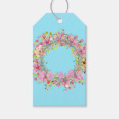 美しいフローラリースピンクの花オンアクアギフト ギフトタグ (正面)