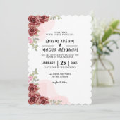 美しいフローラリース招待状カードデザイン 招待状 (スタンド正面)