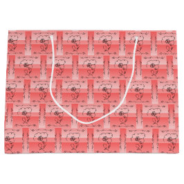 美しいフローラルのコーラルカラー ギフトバッグ