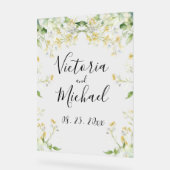 美しいフローラワイルドフラワーニュートラル結婚カラー アクリルサイン (傾斜)