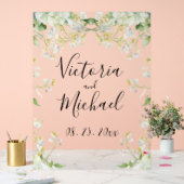 美しいフローラワイルドフラワーニュートラル結婚カラー アクリルサイン (ウェディング)