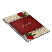 美しいフローラヴィンテージデザイン – モノグラム ノートブック (右側)