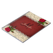 美しいフローラヴィンテージデザイン – モノグラム ノートブック (左側)