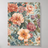 美しいフローラヴィンテージ花 ポスター (正面)