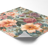 美しいフローラヴィンテージ花 ポスター (角)