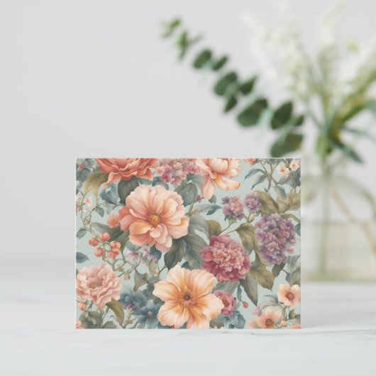 美しいフローラヴィンテージ花 ポストカード (スタンド正面)