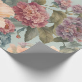 美しいフローラヴィンテージ花 ラッピングペーパー (角)