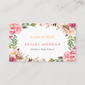 美しいフローラ大学院生の卒業 コーリングカード (正面)