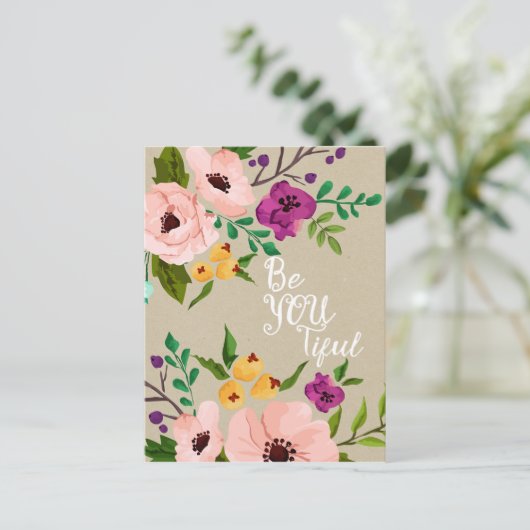 美しいフローラ引用文Be You美しいポストカード ポストカード (スタンド正面)