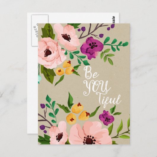美しいフローラ引用文Be You美しいポストカード ポストカード (正面/裏面)