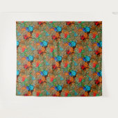 美しいフローラ数々の色のパターン赤青 タペストリー (正面(横))