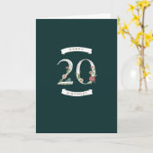 美しいフローラ数字20誕生日カード カード (黄色い花)
