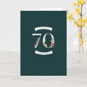 美しいフローラ数字70誕生日カード カード (黄色い花)