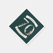 美しいフローラ数字70誕生日 スタンダードカクテルナプキン (角)