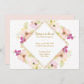 美しいフローラ春パーティの招待状 招待状 (正面/裏面)