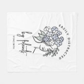 美しいフローラ気を散らした庭園名ホワイト フリースブランケット (正面(横))