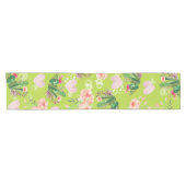 美しいフローラ水色サボテン ショートテーブルランナー (横)